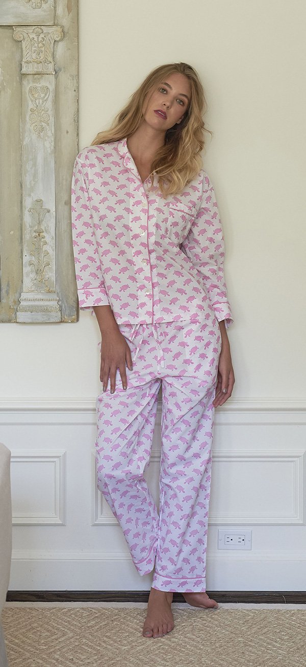 Lorient Block Print Long Pajama Set - Sale