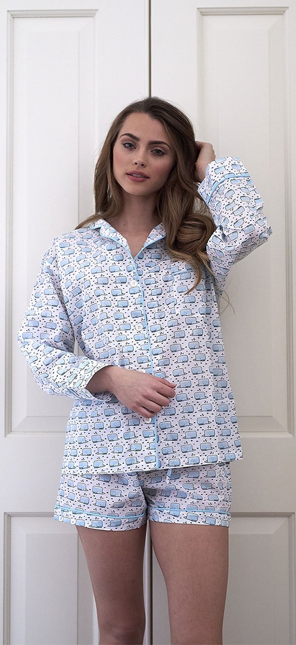 Lorient Block Print Short Pajama Set - Sale