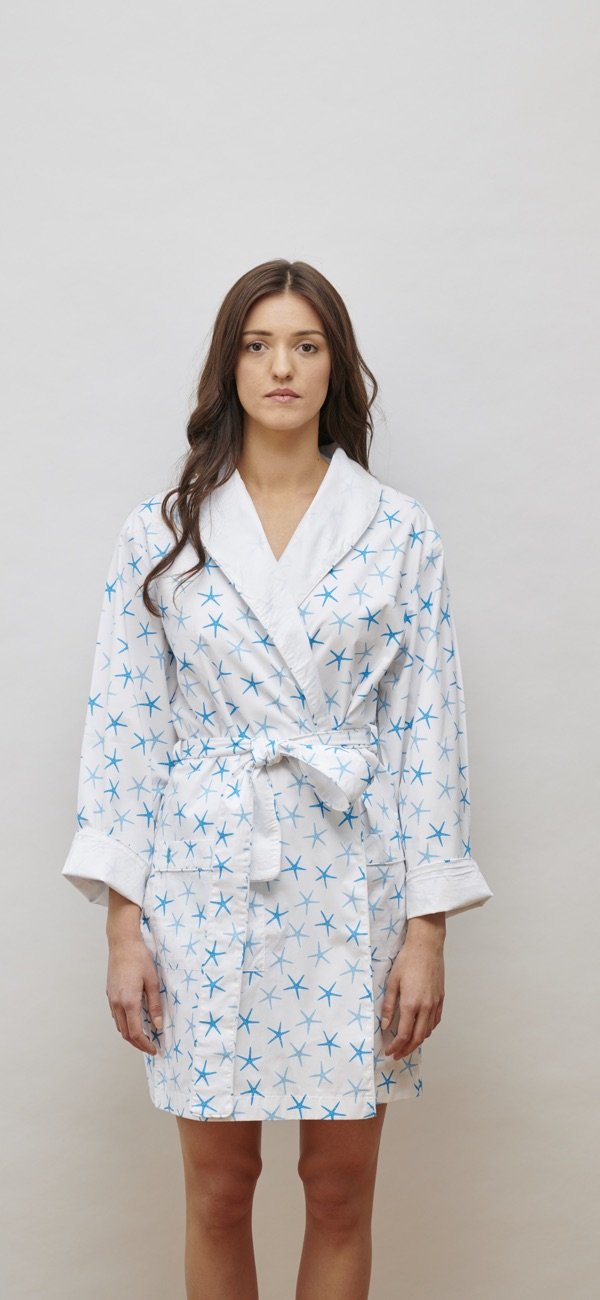 Lorient Block Print Lightweight Robe