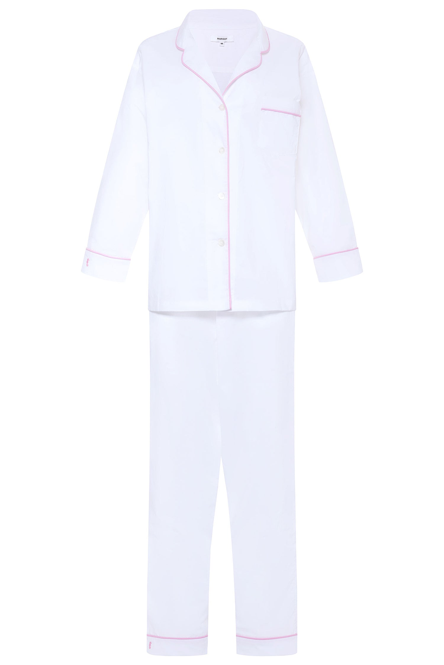 White with Poppy Piping